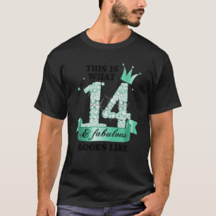 14 & Fabulous I Turquoise White Party Group Photo T-Shirt