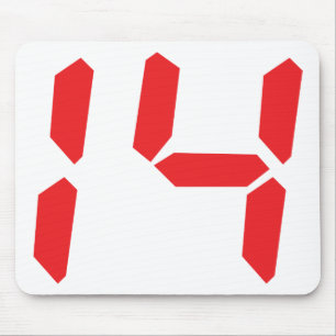 14 fourteen red alarm clock digital number mouse pad