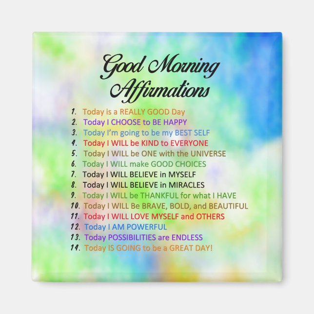 14 Good Morning Affirmations Magnet (Front)