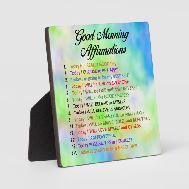 14 Good Morning Affirmations Plaque (Front)