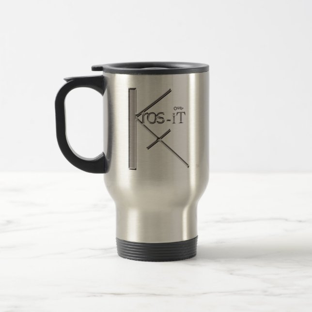 14 Oz Stainless Steel Travel Mug With Lid (Left)