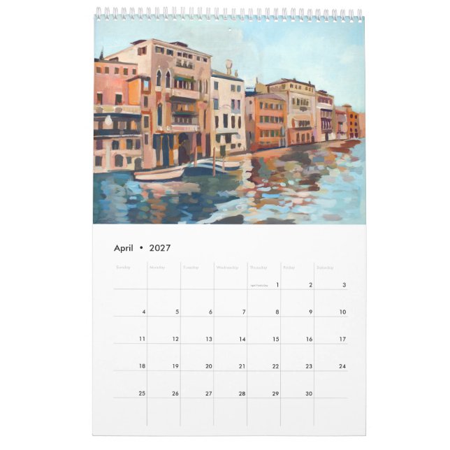 14 Paintings of Venice, Italy Calendar (Apr 2027)