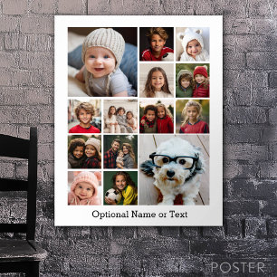14 Photo Collage - Modern Minimal White Poster