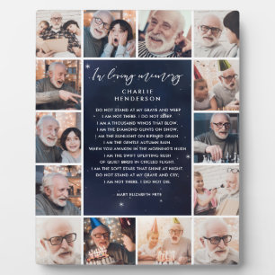 14-Photo In Loving Memory Night Sky Custom Quote Plaque