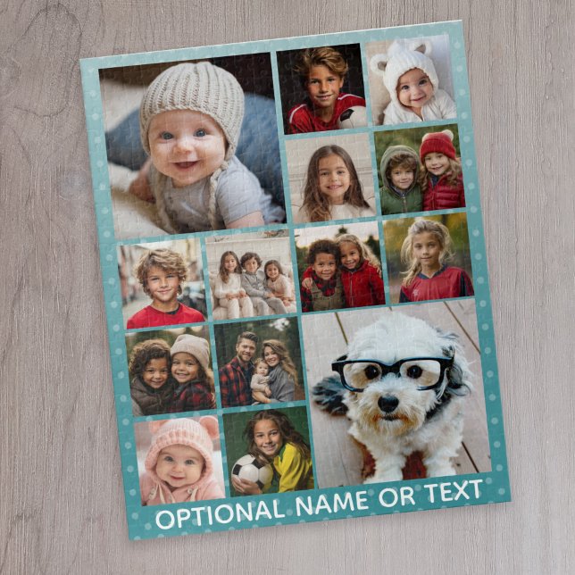 14 Photo Instagram Collage with ombre Background Jigsaw Puzzle (14 photo personalized puzzle)