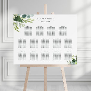 14 Table Eucalyptus Foliage Wedding Seating Chart 