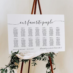 14 Tables Modern Our Favourite People Seating Char Poster