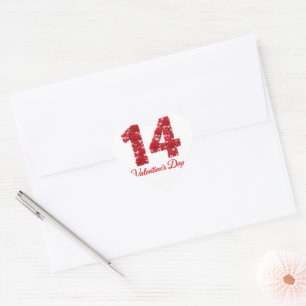 14 Valentine’s Day Heart Number Sticker   Romantic