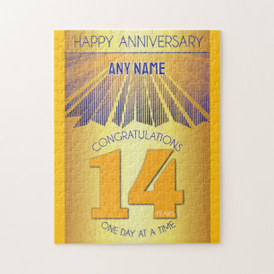14 Year AA 12 Step Anniversary Personalised Jigsaw Puzzle