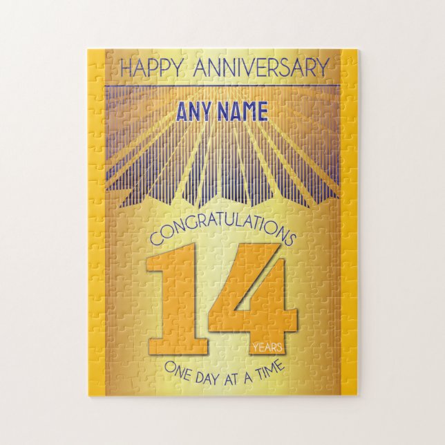 14 Year | AA 12 Step Anniversary Personalised Jigsaw Puzzle (Vertical)