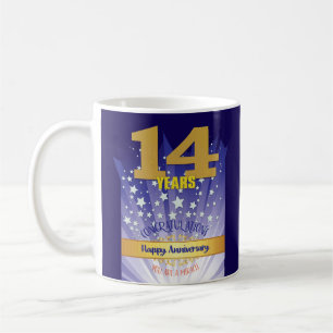 14 Year CUSTOM Recovery Anniversary Bold Numeral Coffee Mug