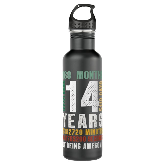 14 Year Of Being Awesome 14th Birthday Gift Boys G 710 Ml Water Bottle (Front)