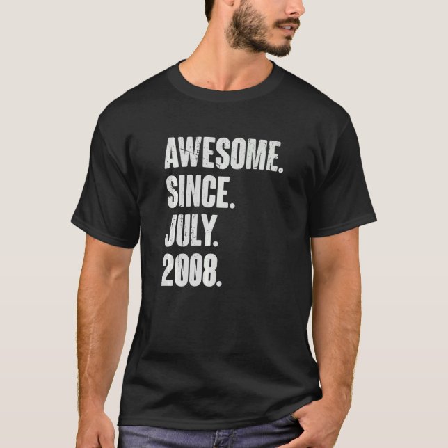 14 Year Old  14th Birthday  Awesome Since July 200 T-Shirt (Front)