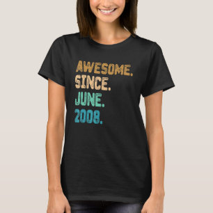 14 Year Old Awesome Since June 2008 14th Birthday T-Shirt
