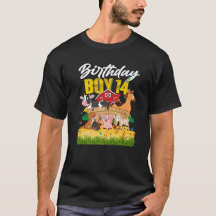 14 Year Old Barnyard Birthday Boy 14Th Farm Animal T-Shirt