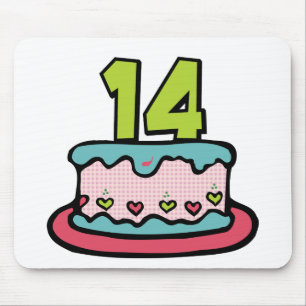 14 Year Old Birthday Cake Mouse Pad