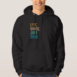 14 Year Old  Epic Since July 2008 14th Birthday Hoodie