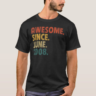 14 Year Old Gift Awesome Since June 2008 14th Birt T-Shirt