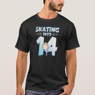 14 Year Old Girl Ice Skating Into 14th Birthday Ki T-Shirt