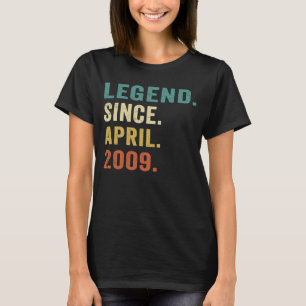 14 Year Old Legend Since April 2009 14th Birthday T-Shirt
