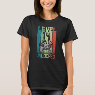 14 Year Old   Level 14 Unlocked 14th Birthday Boy  T-Shirt