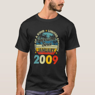 14 Year Old Vintage January 2009 14th Birthday R T-Shirt