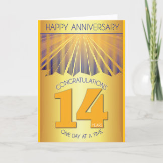 14 Year Sober Anniversary | Golden Ray 12 Step Card