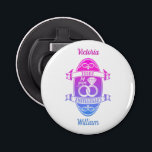 14 Year traditional ivory 14th wedding anniversary Bottle Opener<br><div class="desc">You can customise the husband and wife names. If you would like any help personalising this design please feel free to use to ask this design a button, which is immediately below this text. A romantic wedding anniversary designed for people celebrating 14 years of marriage. Ivory is the traditional gift...</div>