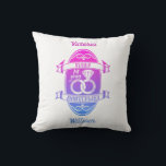 14 Year traditional ivory 14th wedding anniversary Cushion<br><div class="desc">You can customise the husband and wife names. If you would like any help personalising this design please feel free to use to ask this design a button, which is immediately below this text. A romantic wedding anniversary designed for people celebrating 14 years of marriage. Ivory is the traditional gift...</div>