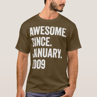14 Years Awesome Since January 2009 14th Birthday1 T-Shirt