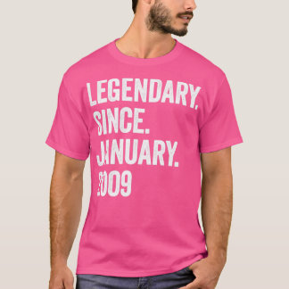 14 Years Legendary Since January 2009 14th Birthda T-Shirt