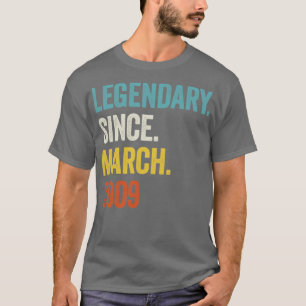14 Years Legendary Since March 2009 14th Birthday2 T-Shirt
