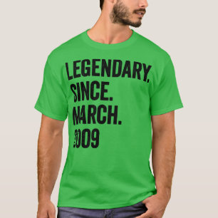 14 Years Legendary Since March 2009 14th Birthday T-Shirt