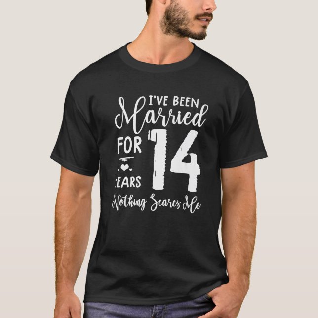 14 Years Married  Funny Couple 14Th Anniversary T-Shirt (Front)