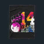 14 Years Of Being Awesome Bowling 14th Birthday  Fleece Blanket<br><div class="desc">14 Years Of Being Awesome Bowling 14th Birthday</div>