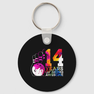 14 Years Of Being Awesome Bowling 14th Birthday Key Ring