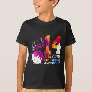 14 Years Of Being Awesome Bowling 14th Birthday T-Shirt