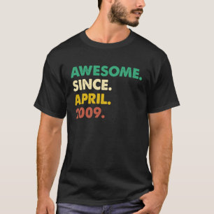 14 Years Old Awesome Since April 2009 14th Birthd T-Shirt