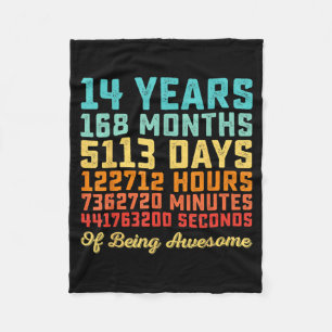 14 Years Old Birthday Quote Funny 14th B-Day Math Fleece Blanket