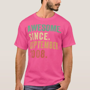 14 Years Old Gift Awesome Since September 2008 14t T-Shirt