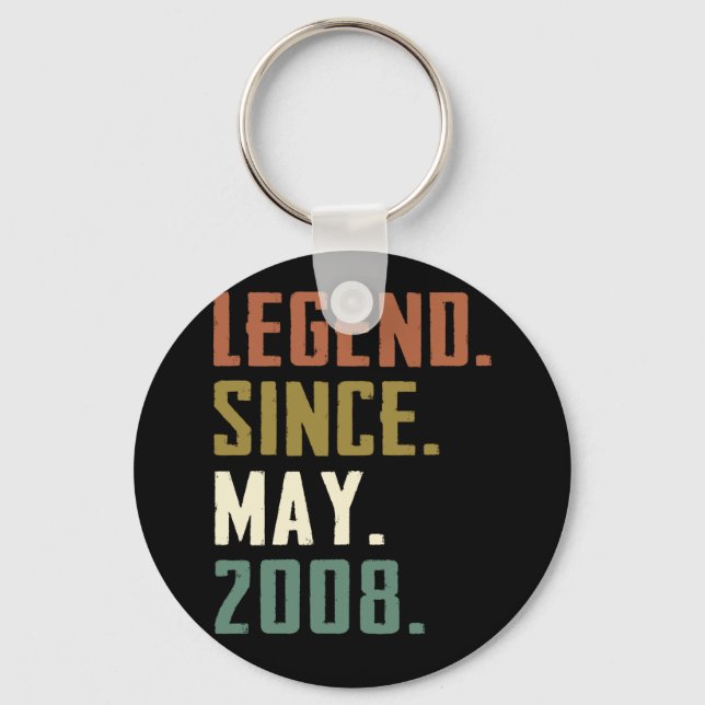 14 Years Old Legend Since May 2008 14th birthday Key Ring (Front)