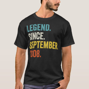 14 Years Old Legend Since September 2008 14th Birt T-Shirt