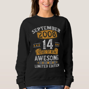14 Years Old Vintage 14th Birthday September 200 Sweatshirt
