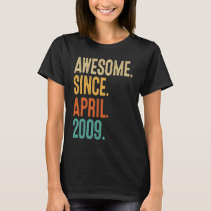 14 Years Old Vintage April 2009 14th Birthday 3 T-Shirt