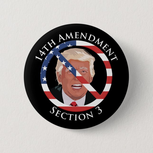 14th Amendment Anti-Trump 6 Cm Round Badge (Front)