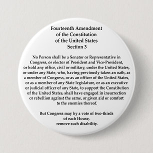 14th Amendment Section 3 7.5 Cm Round Badge
