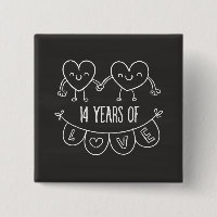 14th Anniversary Gift Chalk Hearts