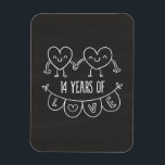 14th Anniversary Gift Chalk Hearts Magnet<br><div class="desc">Cute two doodle hand drawn heart 14th year anniversary design.</div>
