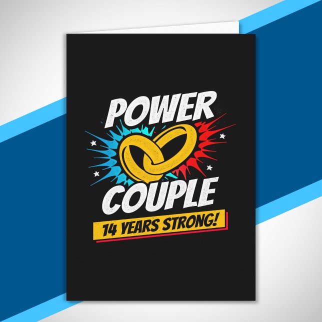 14th Anniversary Married Couples 14 Years Strong Card (Creator Uploaded)