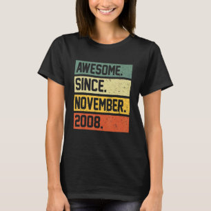 14th Birthday  14 Year Old Awesome Since November  T-Shirt